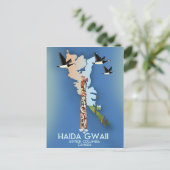 haida gwaii British Columbia Canadian map Briefkaart (Staand voorkant)
