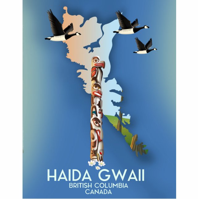 haida gwaii British Columbia Canadian map Staand Fotobeeldje (Voorkant)