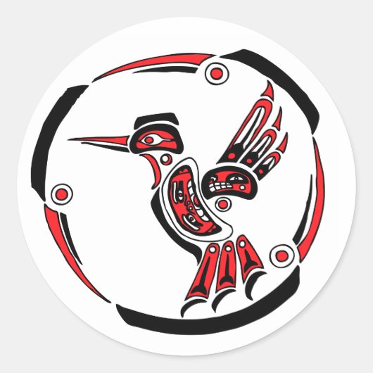 Haida Hummingbird Ronde Sticker (Voorkant)