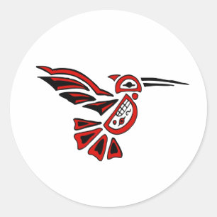 haida hummingbird ronde sticker