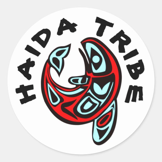 Haida Inheemse Stam Orka Tatoeage Moorddier Ronde Sticker (Voorkant)