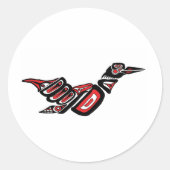 Haida Loon Ronde Sticker (Voorkant)