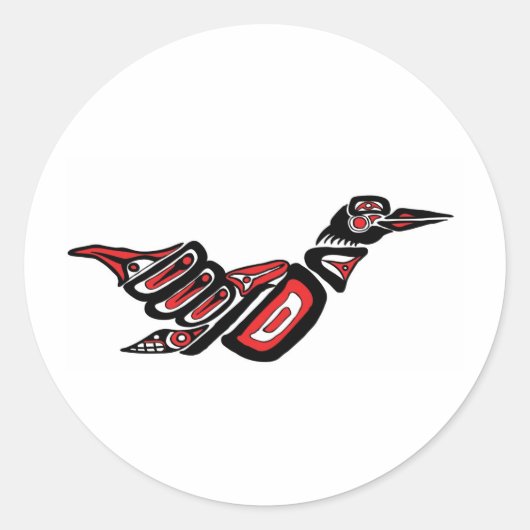 Haida Loon Ronde Sticker (Voorkant)