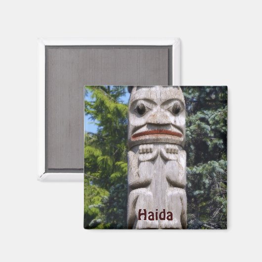 Haida Native American Totem Pole Art Magnet (Voorkant / Achterkant)