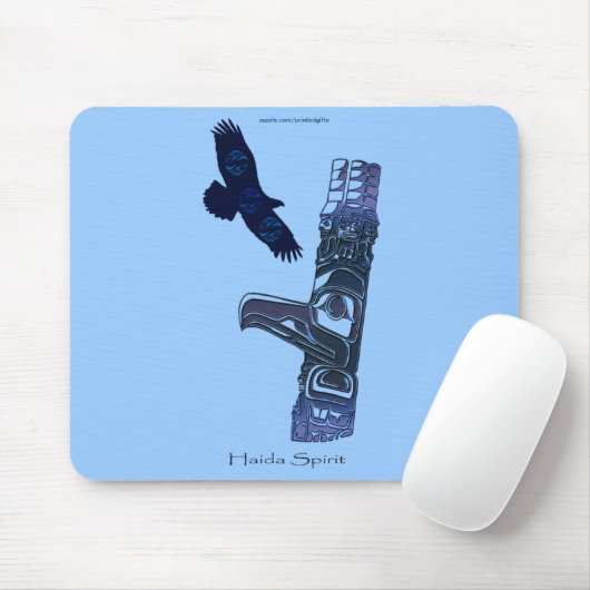 Haida Native American Totem Pole & Eagle Mousepad Muismat (Met muis)