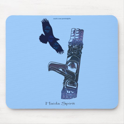 Haida Native American Totem Pole & Eagle Mousepad Muismat (Voorkant)