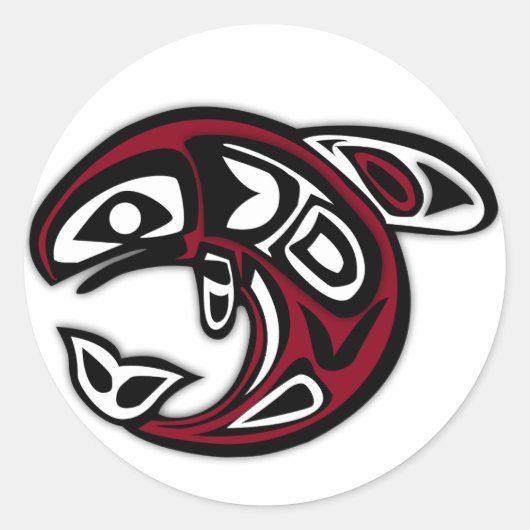 Haida Orca Northwest Coast Killer Whale Art Ronde Sticker (Voorkant)