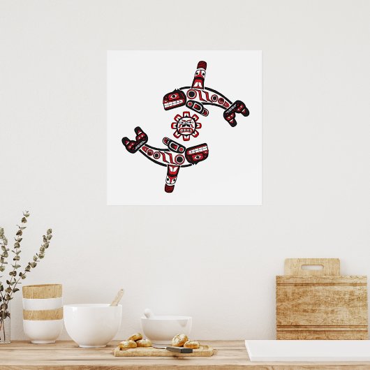 Haida orca's van de zon poster (Keuken)