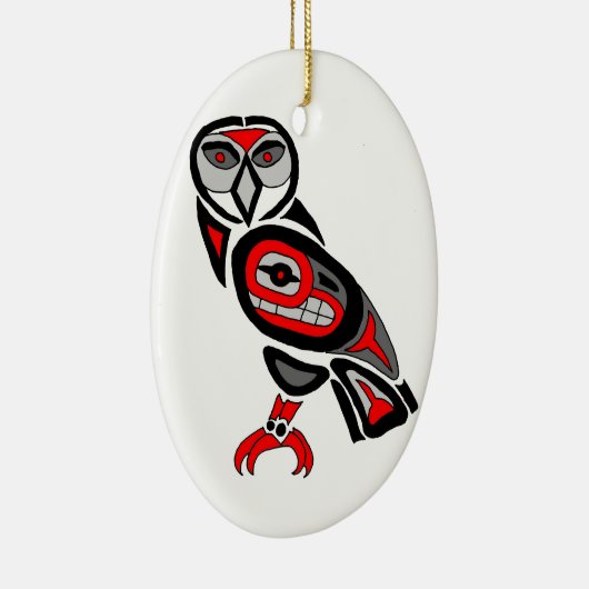 Haida Owl 2014 Keramisch Ornament (Rechts)