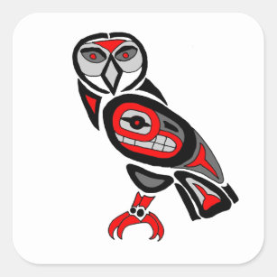 Haida Owl 2014 Vierkante Sticker