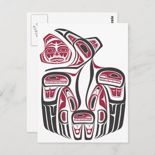 Haida Raven Design Briefkaart (Voorkant / Achterkant)