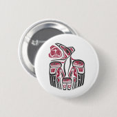 Haida Raven Design Ronde Button 5,7 Cm (Voorkant /achterkant)