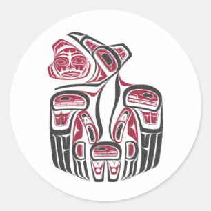 Haida Raven Design Ronde Sticker