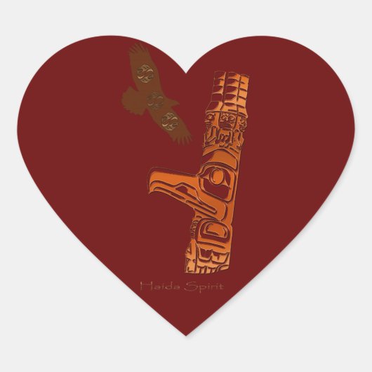 HAIDA SPIRIT Eagle & Totem Pole Art Stickers (Voorkant)