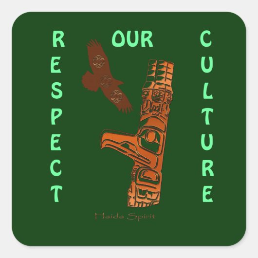 HAIDA SPIRIT Eagle & Totem Pole Art Stickers (Voorkant)