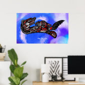 "HAIDA SPIRIT" Moeder Otter & Baby Haida Art Print (Thuiskantoor)