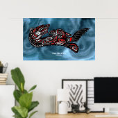 "HAIDA SPIRIT" Moeder Otter & Baby Haida Art Print (Thuiskantoor)