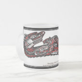 "HAIDA SPIRIT MOK" Inheemse Amerikaanse Otter Art Matglas Koffiemok (Voorkant links)