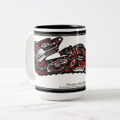 "HAIDA SPIRIT MOK" Inheemse Amerikaanse Otter Art Tweekleurige Koffiemok (Voorkant links)