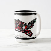 "HAIDA SPIRIT MOK" Inheemse Amerikaanse Otter Art Tweekleurige Koffiemok (Voorkant rechts)