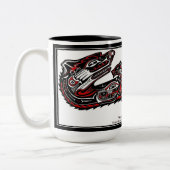 "HAIDA SPIRIT MOK" Inheemse Amerikaanse Otter Art Tweekleurige Koffiemok (Links)