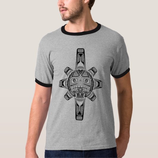 Haida Sun Mask, grijs T-shirt (Voorkant)