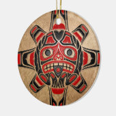 Haida Sun Mask Keramisch Ornament (Links)