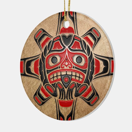 Haida Sun Mask Keramisch Ornament (Links)