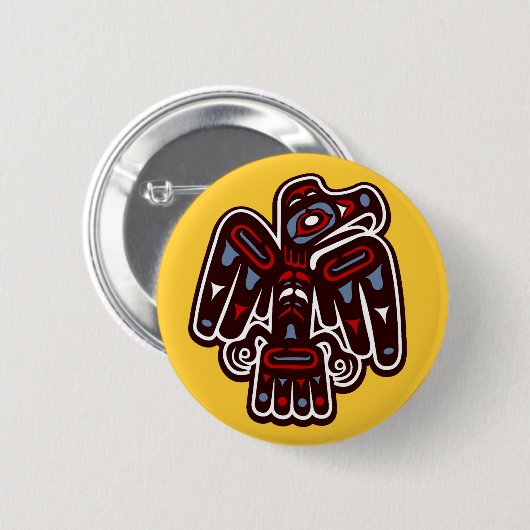 Haida Thunderbird Ronde Button 5,7 Cm (Voorkant /achterkant)