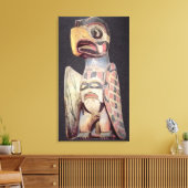 Haida "Thunderbird"-standbeeld (geschilderd hout) Canvas Afdruk (Insitu (Woonkamer))