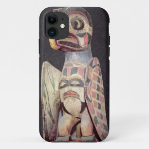 Haida "Thunderbird"-standbeeld (geschilderd hout) iPhone 11 Hoesje