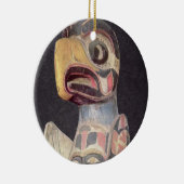 Haida "Thunderbird"-standbeeld (geschilderd hout) Keramisch Ornament (Rechts)