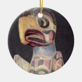Haida "Thunderbird"-standbeeld (geschilderd hout) Keramisch Ornament (Voorkant)