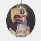 Haida "Thunderbird"-standbeeld (geschilderd hout) Keramisch Ornament (Links)