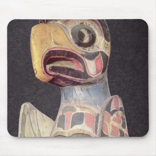 Haida "Thunderbird"-standbeeld (geschilderd hout) Muismat (Voorkant)