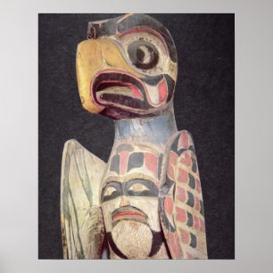 Haida "Thunderbird"-standbeeld (geschilderd hout) Poster