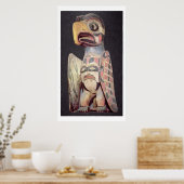 Haida "Thunderbird"-standbeeld (geschilderd hout) Poster (Keuken)