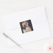 Haida "Thunderbird"-standbeeld (geschilderd hout) Vierkante Sticker (Envelop)