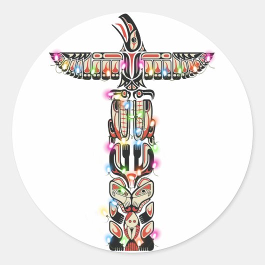 Haida Thunderbird Symbolisme Haida Nation Native Ronde Sticker (Voorkant)