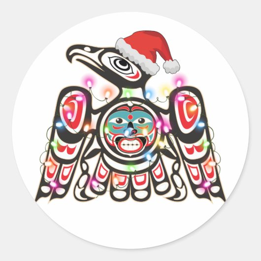 Haida Thunderbird Symbolisme Ornament Target Chris Ronde Sticker (Voorkant)