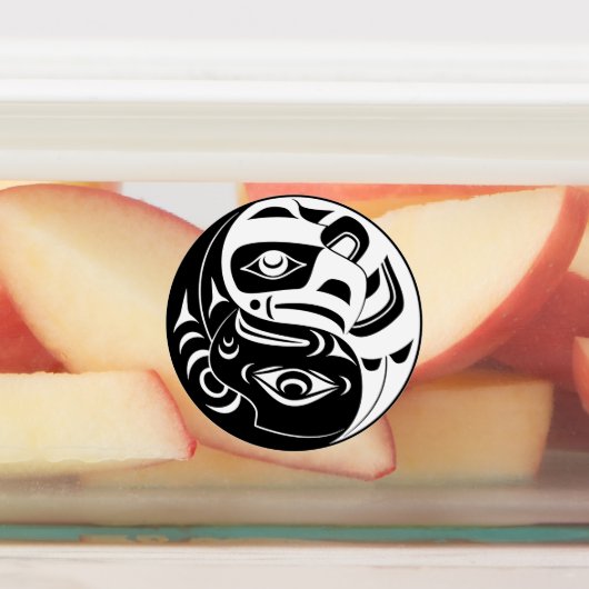 Haida Thunderbird Zwart-Wit Adelaar Cirkel Labels (Aangebracht)