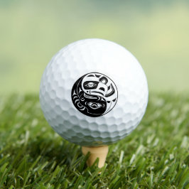 Haida Thunderbird Zwarte en Witte Adelaar Cirkel Golfballen