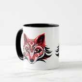 Haida Tlingit inheemse Totem Wolf hoofd Mok (Voorkant links)