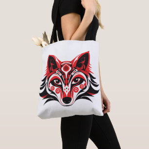 Haida Tlingit inheemse Totem Wolf hoofd Tote Bag