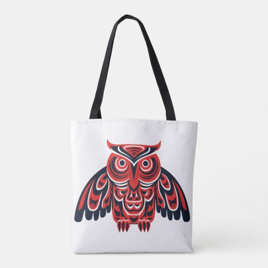 Haida Tlingit inheemse uil Tote Bag (Achterkant)