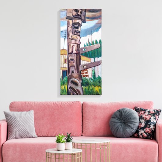 Haida Totem | Emily Carr | Canvas Afdruk (Insitu (Woonkamer))
