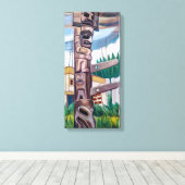 Haida Totem | Emily Carr | Canvas Afdruk (Insitu (Houten vloer))