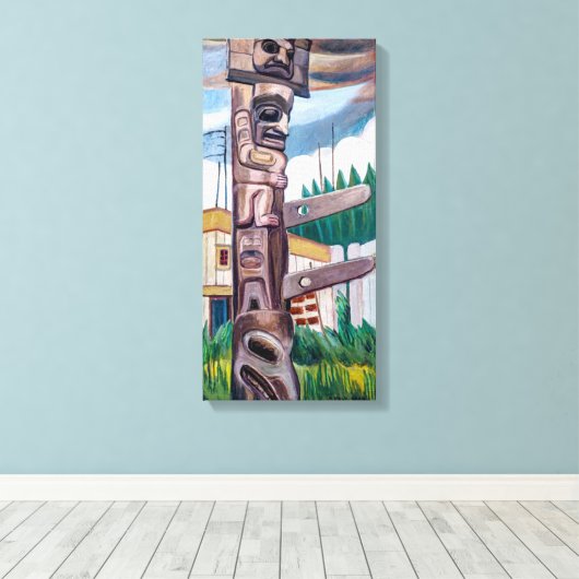 Haida Totem | Emily Carr | Canvas Afdruk (Insitu (Houten vloer))