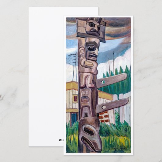 Haida Totem | Emily Carr | Wenskaart Feestdagenkaart (Voorkant / Achterkant)