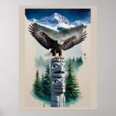 Haida Totem en Bald Eagle Poster (Voorkant)